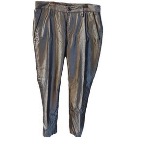 Guess stylish pants. Stand out silver shiny with black trim. Very nice